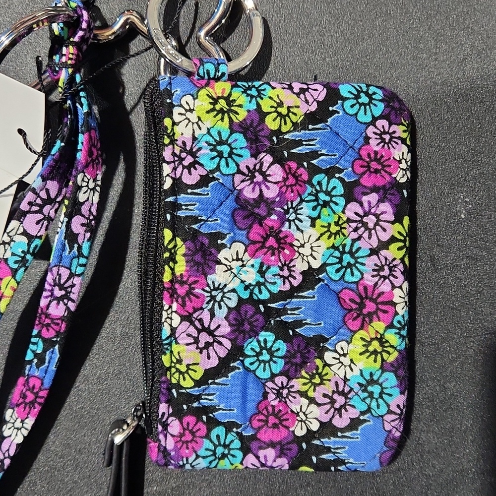 Vera Bradley Mickey's Floral Celebration Castle Zip ID Case w/ Breakaway Lanyard - Picture 2 of 9